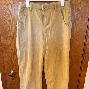 Tan, corduroy, slightly cropped pants size L